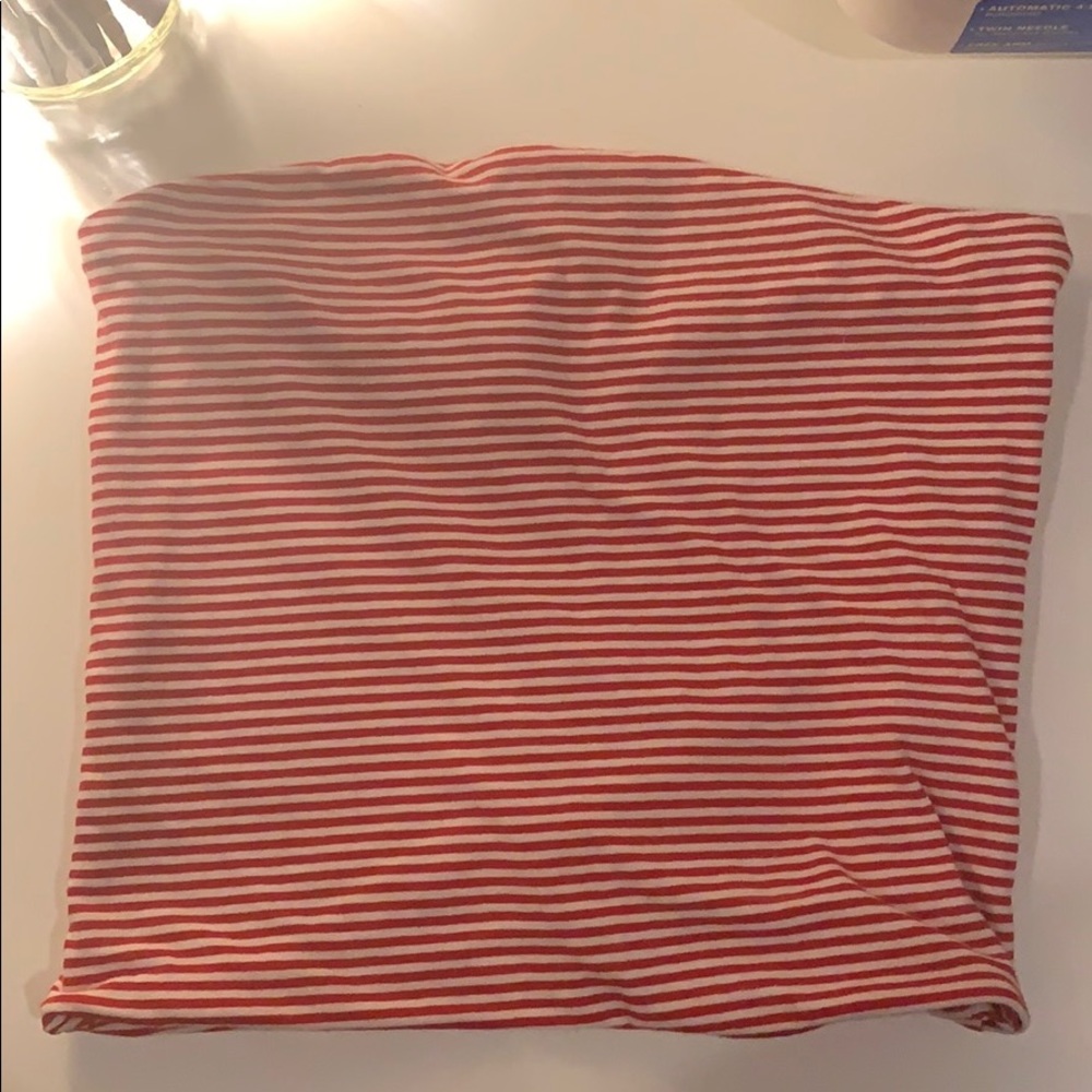 Brandy Melville Red and White Stripe Tube Top